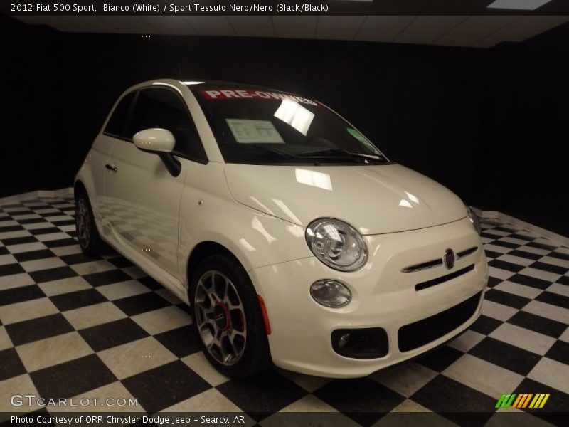 Bianco (White) / Sport Tessuto Nero/Nero (Black/Black) 2012 Fiat 500 Sport