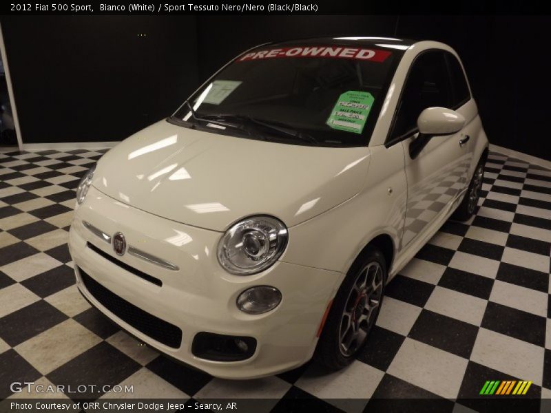 Bianco (White) / Sport Tessuto Nero/Nero (Black/Black) 2012 Fiat 500 Sport