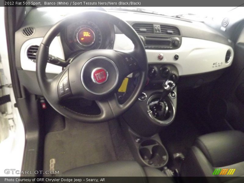 Bianco (White) / Sport Tessuto Nero/Nero (Black/Black) 2012 Fiat 500 Sport