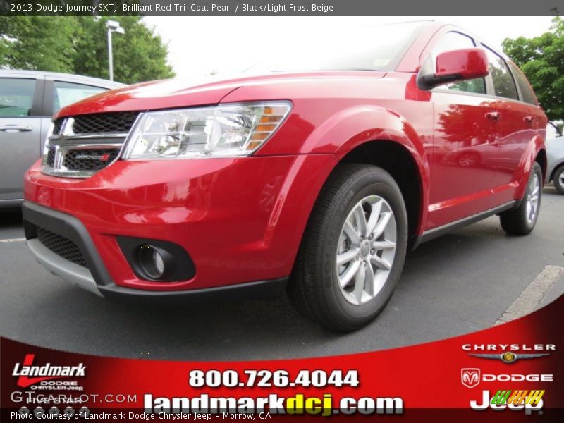 Brilliant Red Tri-Coat Pearl / Black/Light Frost Beige 2013 Dodge Journey SXT