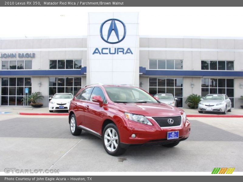 Matador Red Mica / Parchment/Brown Walnut 2010 Lexus RX 350