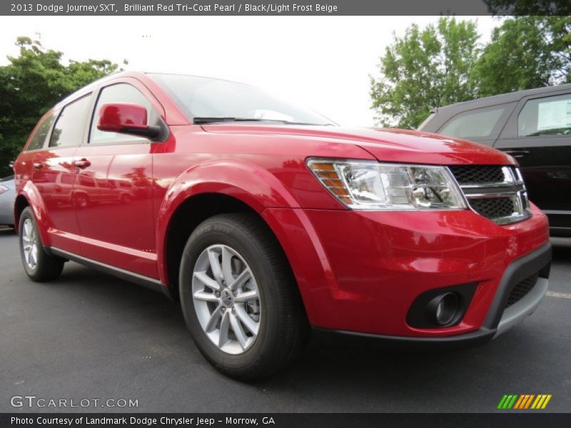 Brilliant Red Tri-Coat Pearl / Black/Light Frost Beige 2013 Dodge Journey SXT