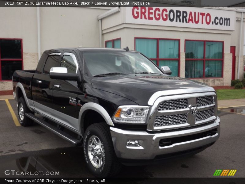 Black / Canyon Brown/Light Frost Beige 2013 Ram 2500 Laramie Mega Cab 4x4