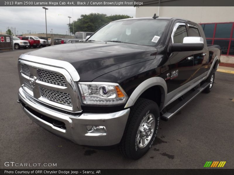 Black / Canyon Brown/Light Frost Beige 2013 Ram 2500 Laramie Mega Cab 4x4
