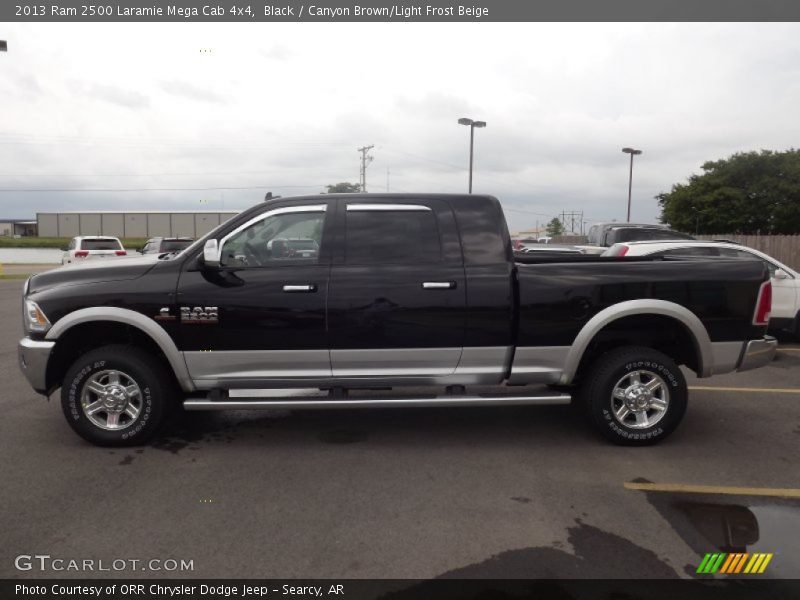 Black / Canyon Brown/Light Frost Beige 2013 Ram 2500 Laramie Mega Cab 4x4