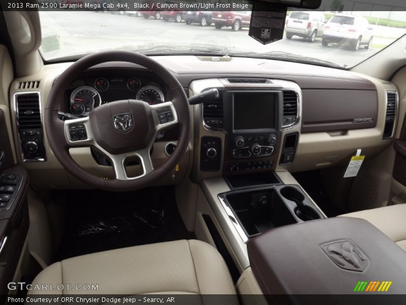 Black / Canyon Brown/Light Frost Beige 2013 Ram 2500 Laramie Mega Cab 4x4