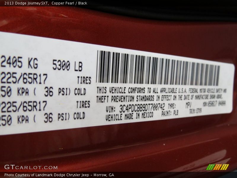 Copper Pearl / Black 2013 Dodge Journey SXT