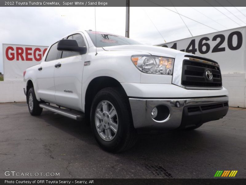 Super White / Sand Beige 2012 Toyota Tundra CrewMax