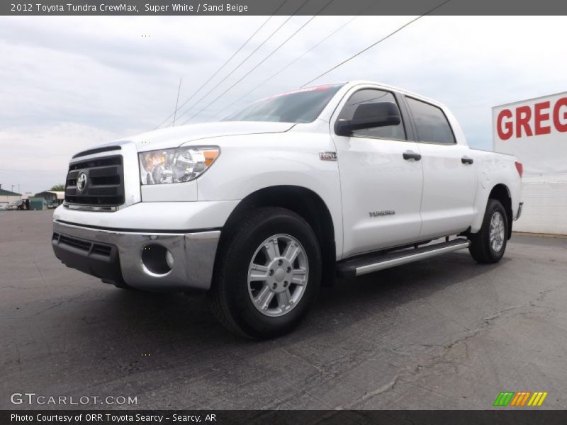 Super White / Sand Beige 2012 Toyota Tundra CrewMax