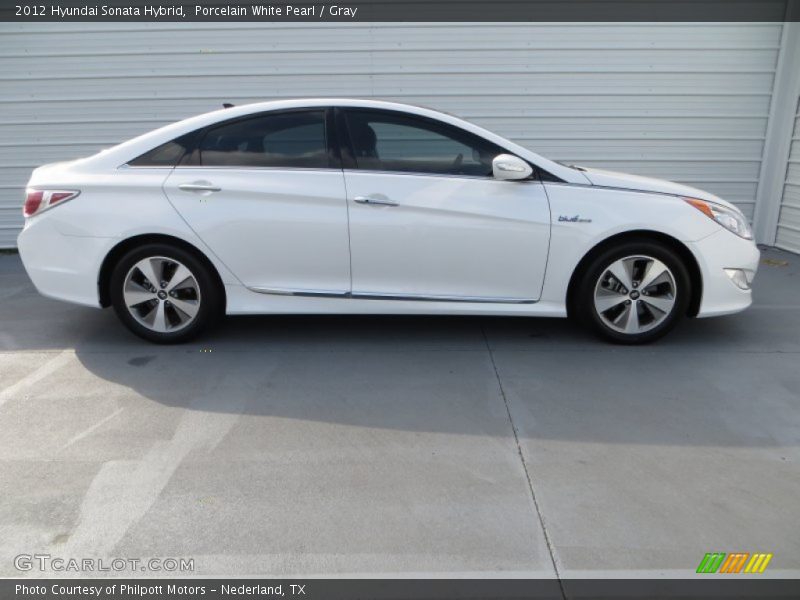 Porcelain White Pearl / Gray 2012 Hyundai Sonata Hybrid