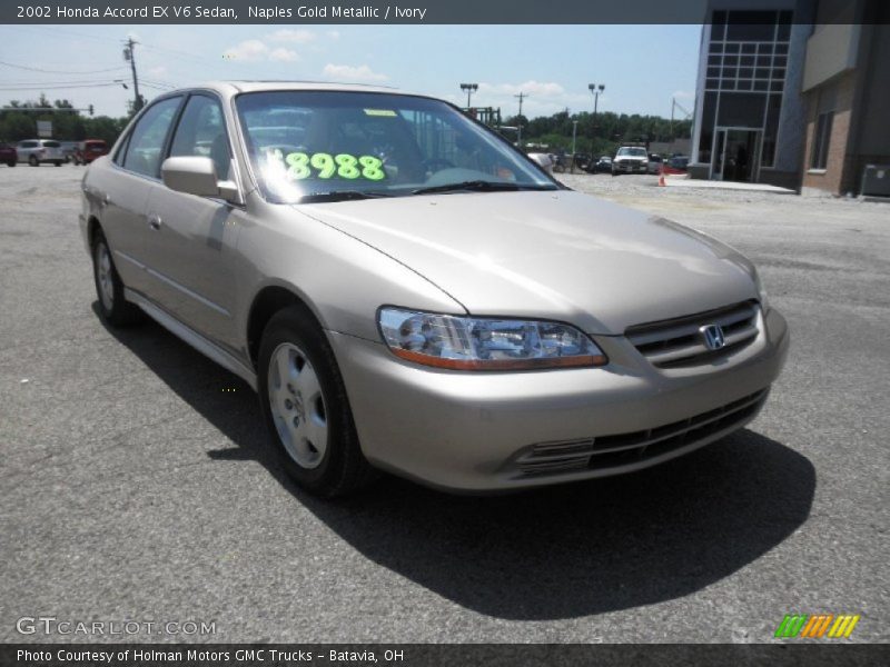 Naples Gold Metallic / Ivory 2002 Honda Accord EX V6 Sedan