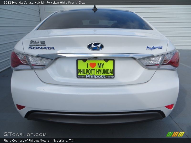 Porcelain White Pearl / Gray 2012 Hyundai Sonata Hybrid