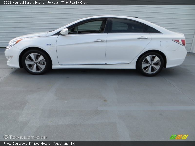 Porcelain White Pearl / Gray 2012 Hyundai Sonata Hybrid