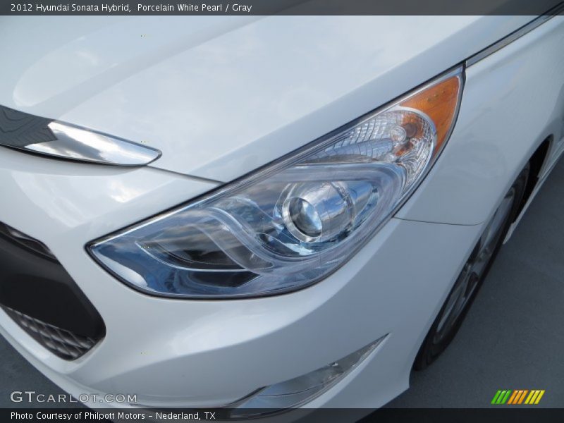 Porcelain White Pearl / Gray 2012 Hyundai Sonata Hybrid