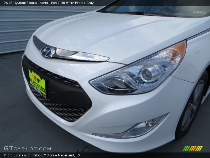 Porcelain White Pearl / Gray 2012 Hyundai Sonata Hybrid