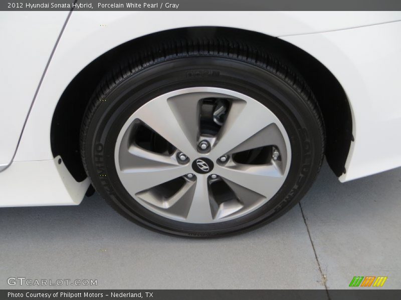 Porcelain White Pearl / Gray 2012 Hyundai Sonata Hybrid