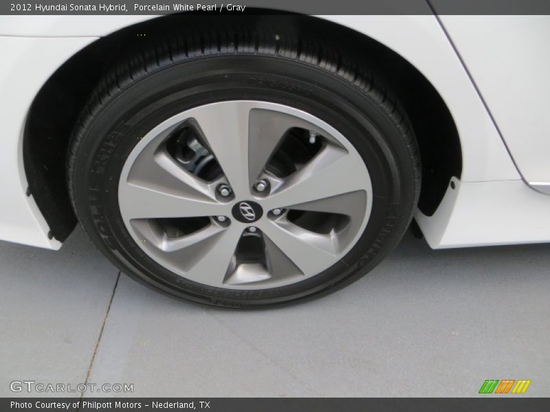 Porcelain White Pearl / Gray 2012 Hyundai Sonata Hybrid