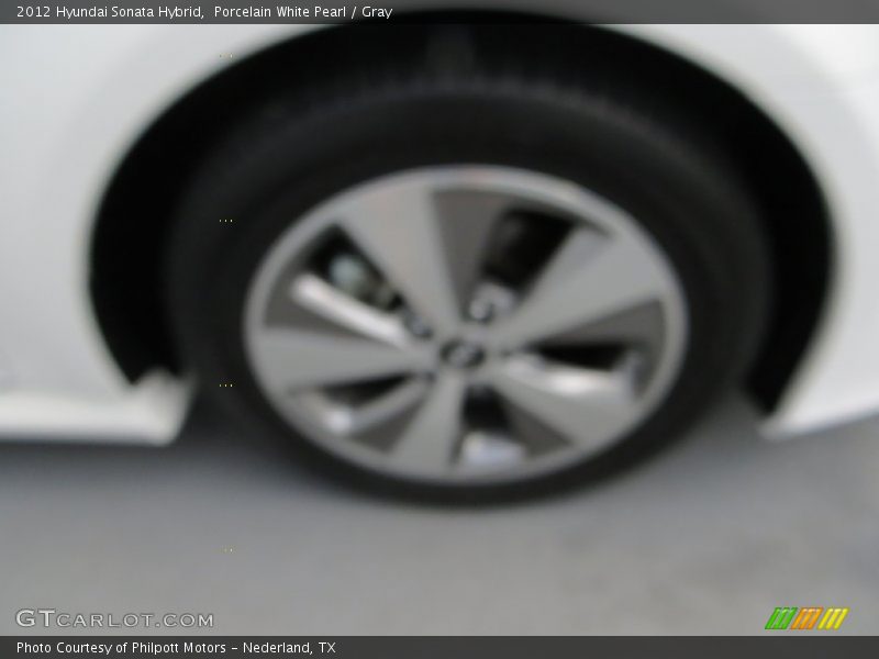 Porcelain White Pearl / Gray 2012 Hyundai Sonata Hybrid