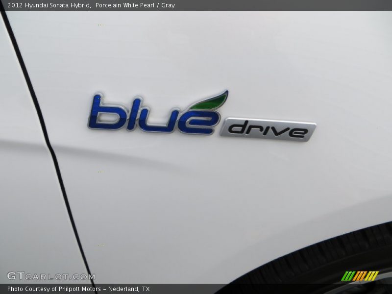 Porcelain White Pearl / Gray 2012 Hyundai Sonata Hybrid