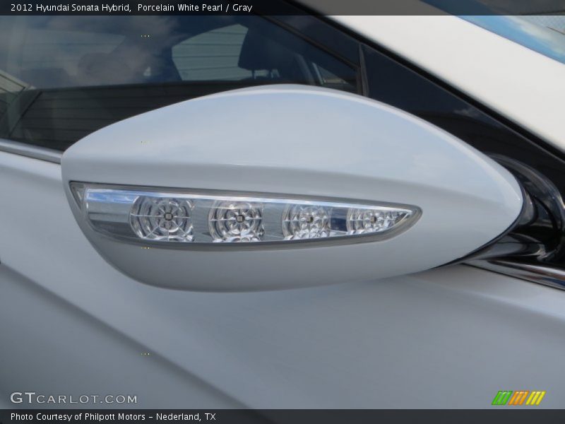 Porcelain White Pearl / Gray 2012 Hyundai Sonata Hybrid