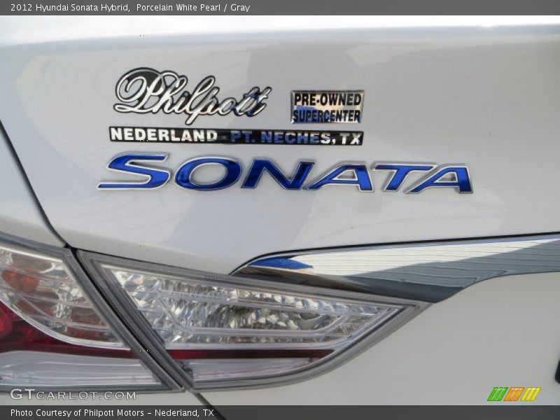 Porcelain White Pearl / Gray 2012 Hyundai Sonata Hybrid