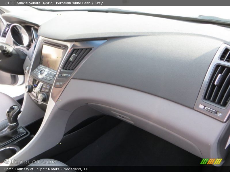 Porcelain White Pearl / Gray 2012 Hyundai Sonata Hybrid