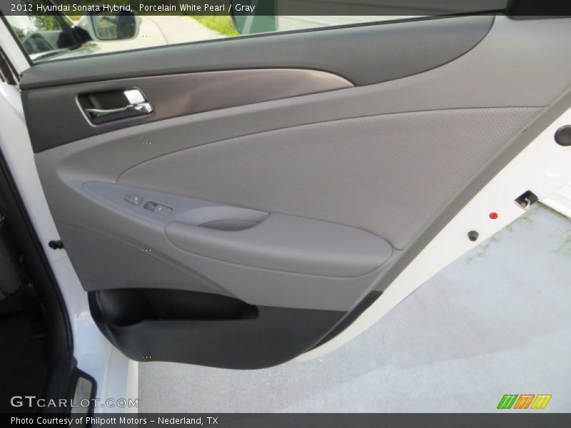 Porcelain White Pearl / Gray 2012 Hyundai Sonata Hybrid