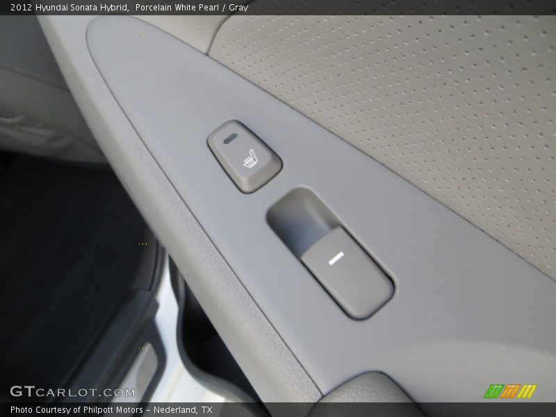 Porcelain White Pearl / Gray 2012 Hyundai Sonata Hybrid