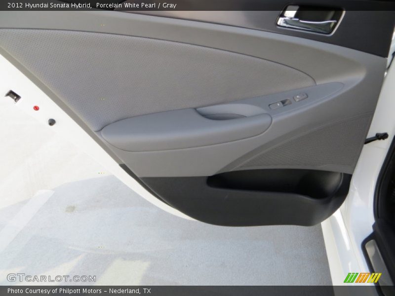 Porcelain White Pearl / Gray 2012 Hyundai Sonata Hybrid