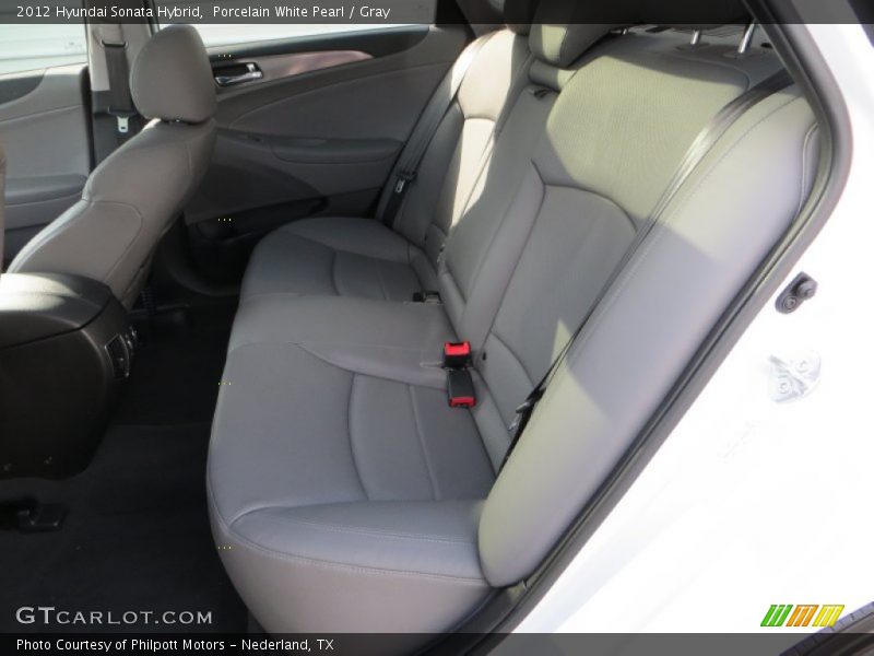 Porcelain White Pearl / Gray 2012 Hyundai Sonata Hybrid