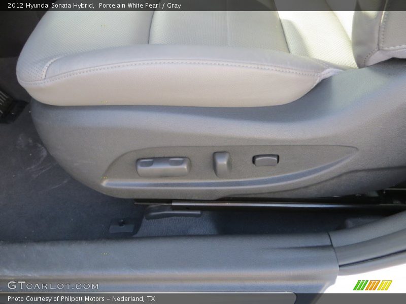 Porcelain White Pearl / Gray 2012 Hyundai Sonata Hybrid