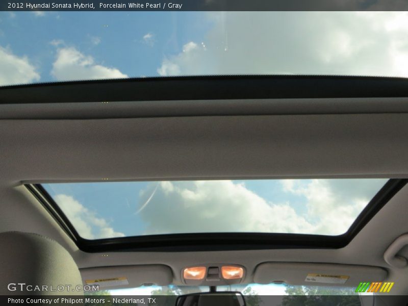 Porcelain White Pearl / Gray 2012 Hyundai Sonata Hybrid