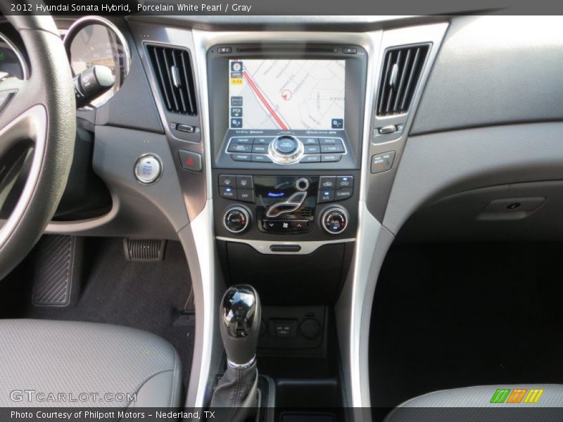 Porcelain White Pearl / Gray 2012 Hyundai Sonata Hybrid