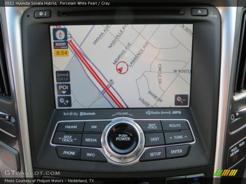 Porcelain White Pearl / Gray 2012 Hyundai Sonata Hybrid