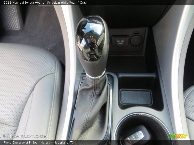 Porcelain White Pearl / Gray 2012 Hyundai Sonata Hybrid