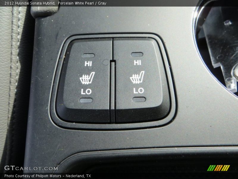 Porcelain White Pearl / Gray 2012 Hyundai Sonata Hybrid