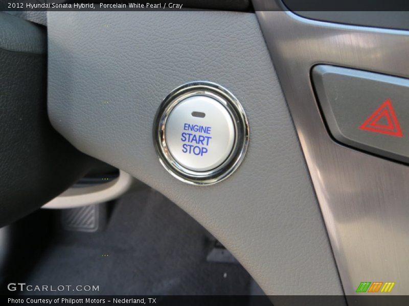Porcelain White Pearl / Gray 2012 Hyundai Sonata Hybrid