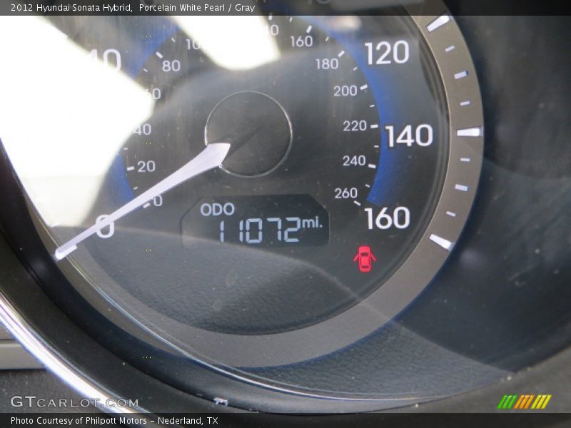 Porcelain White Pearl / Gray 2012 Hyundai Sonata Hybrid