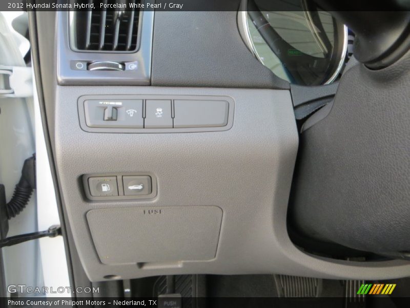 Porcelain White Pearl / Gray 2012 Hyundai Sonata Hybrid