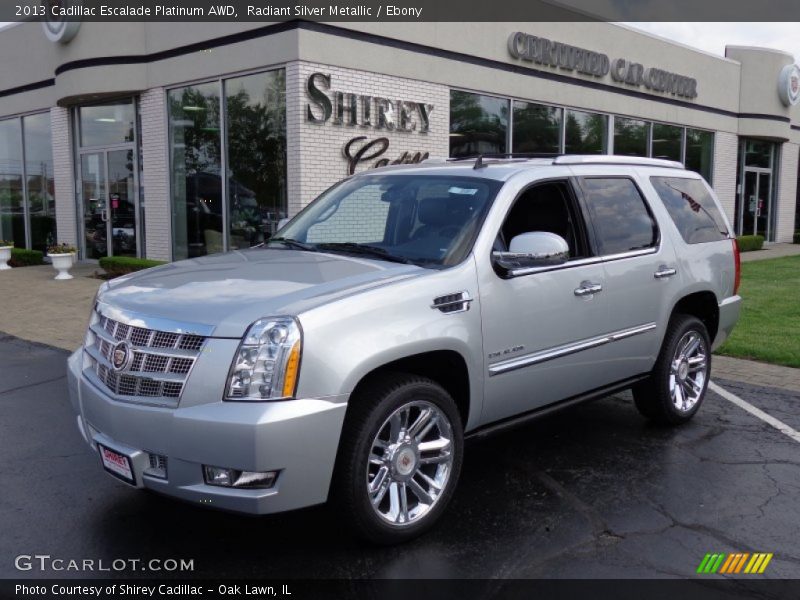 Radiant Silver Metallic / Ebony 2013 Cadillac Escalade Platinum AWD