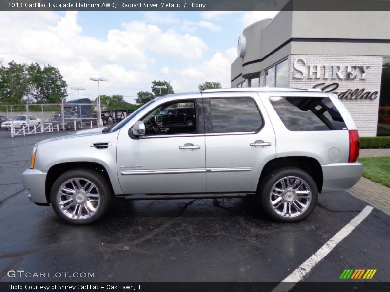 Radiant Silver Metallic / Ebony 2013 Cadillac Escalade Platinum AWD