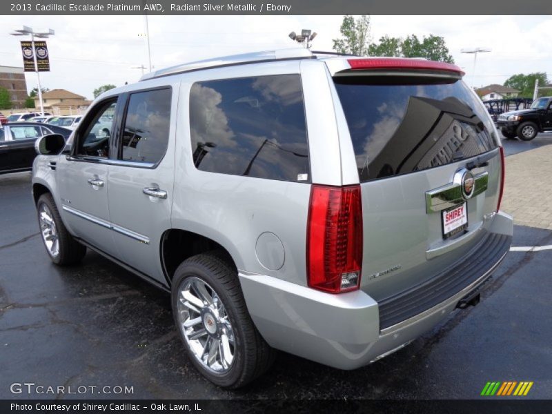 Radiant Silver Metallic / Ebony 2013 Cadillac Escalade Platinum AWD