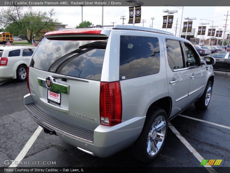 Radiant Silver Metallic / Ebony 2013 Cadillac Escalade Platinum AWD