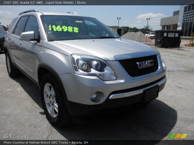 Liquid Silver Metallic / Ebony 2007 GMC Acadia SLT AWD
