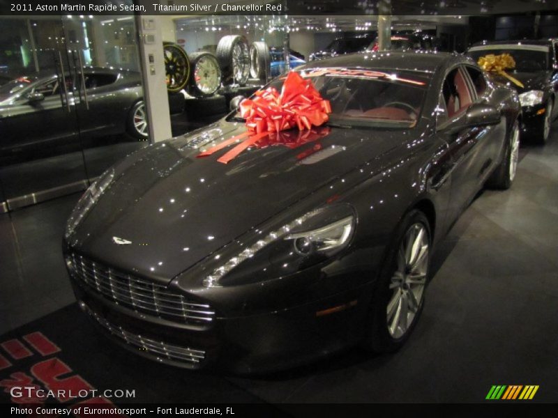 Titanium Silver / Chancellor Red 2011 Aston Martin Rapide Sedan