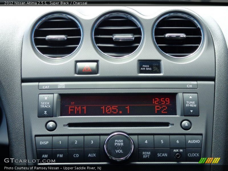 Super Black / Charcoal 2012 Nissan Altima 2.5 S
