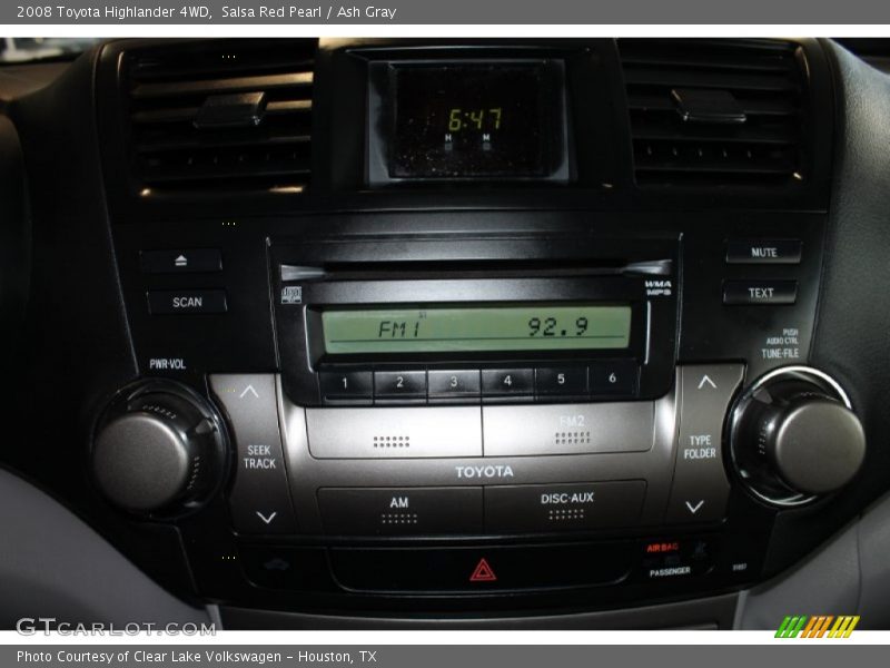 Salsa Red Pearl / Ash Gray 2008 Toyota Highlander 4WD
