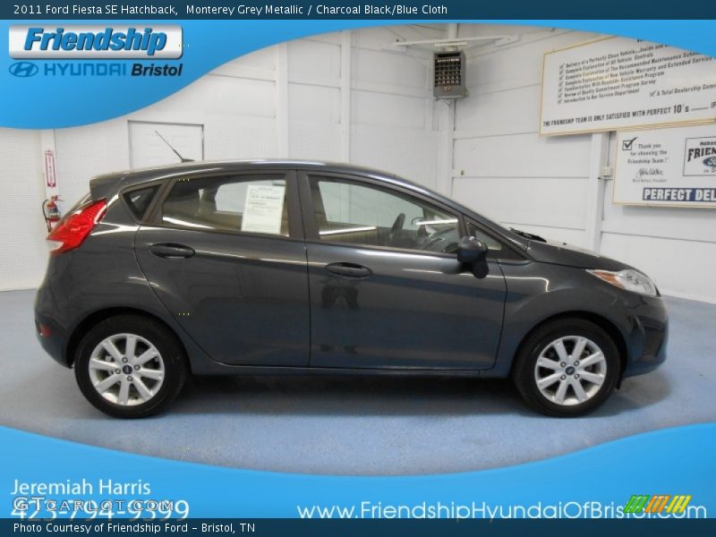 Monterey Grey Metallic / Charcoal Black/Blue Cloth 2011 Ford Fiesta SE Hatchback