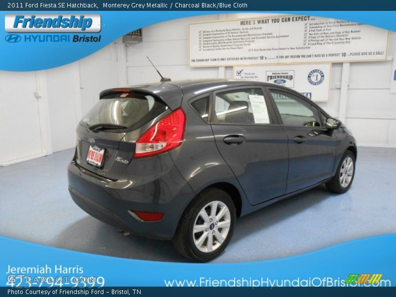 Monterey Grey Metallic / Charcoal Black/Blue Cloth 2011 Ford Fiesta SE Hatchback