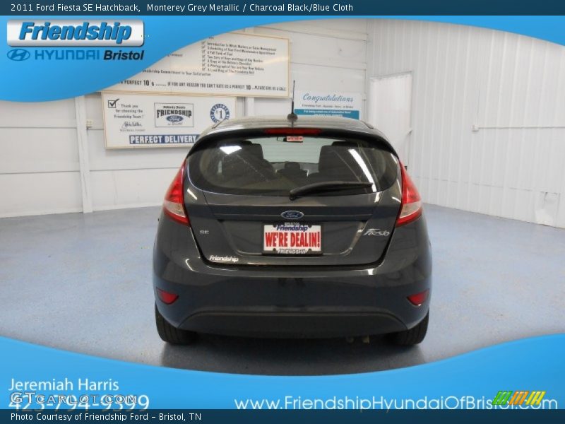 Monterey Grey Metallic / Charcoal Black/Blue Cloth 2011 Ford Fiesta SE Hatchback